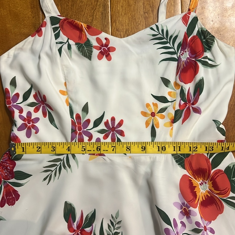 Old Navy Off White Floral Mini Sundress Size M Cottage-core Fairy Boho Country - Picture 6 of 15